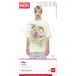 ディーゼル(DIESEL)のディーゼル　diesel レイヤード　Tシャツ 破れ　オーバー(Tシャツ/カットソー(半袖/袖なし))