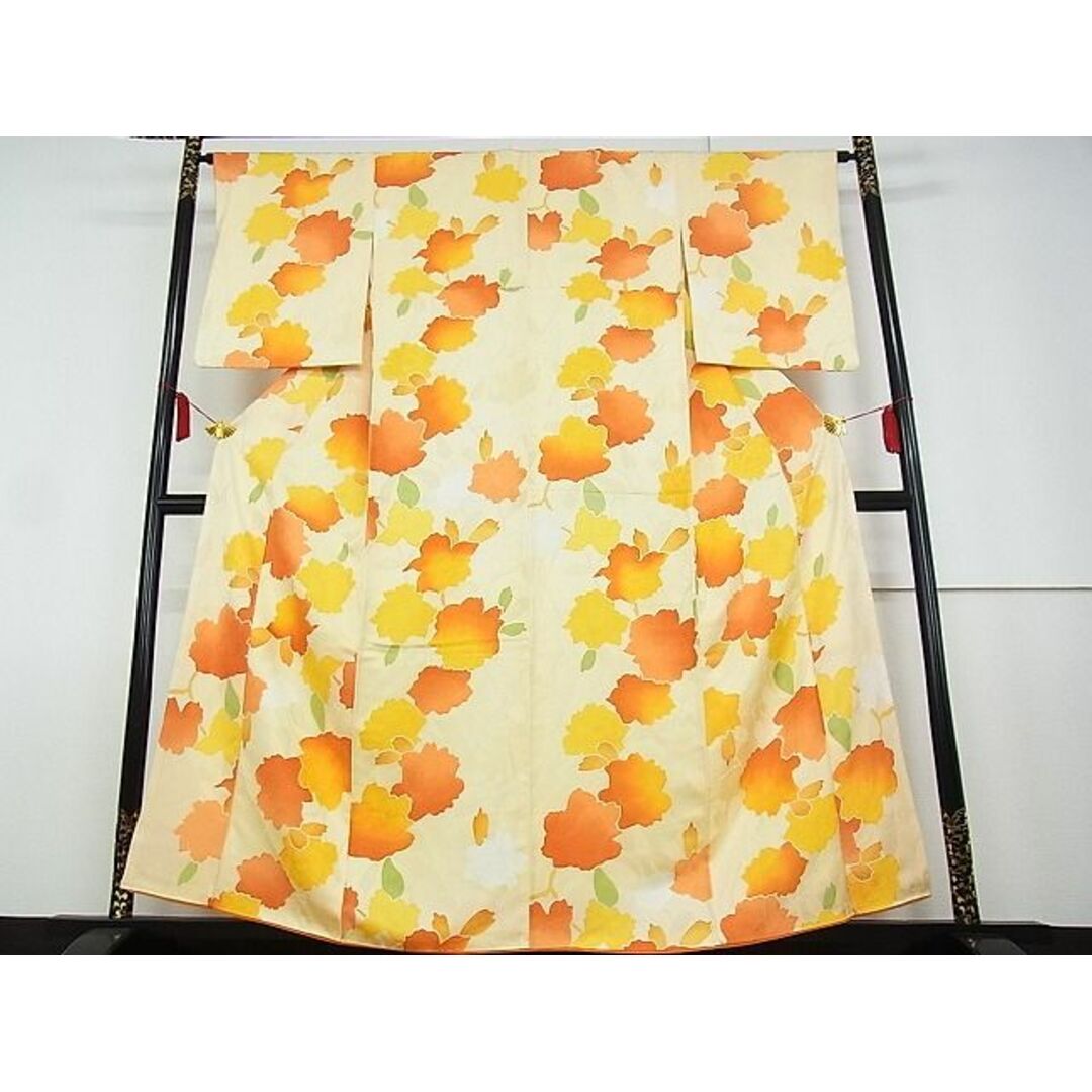 平和屋-こころ店■上質な小紋 地紋起こし 草花文 着丈157cm 裄丈64cm 正絹 逸品 A-ja4451 | フリマアプリ ラクマ