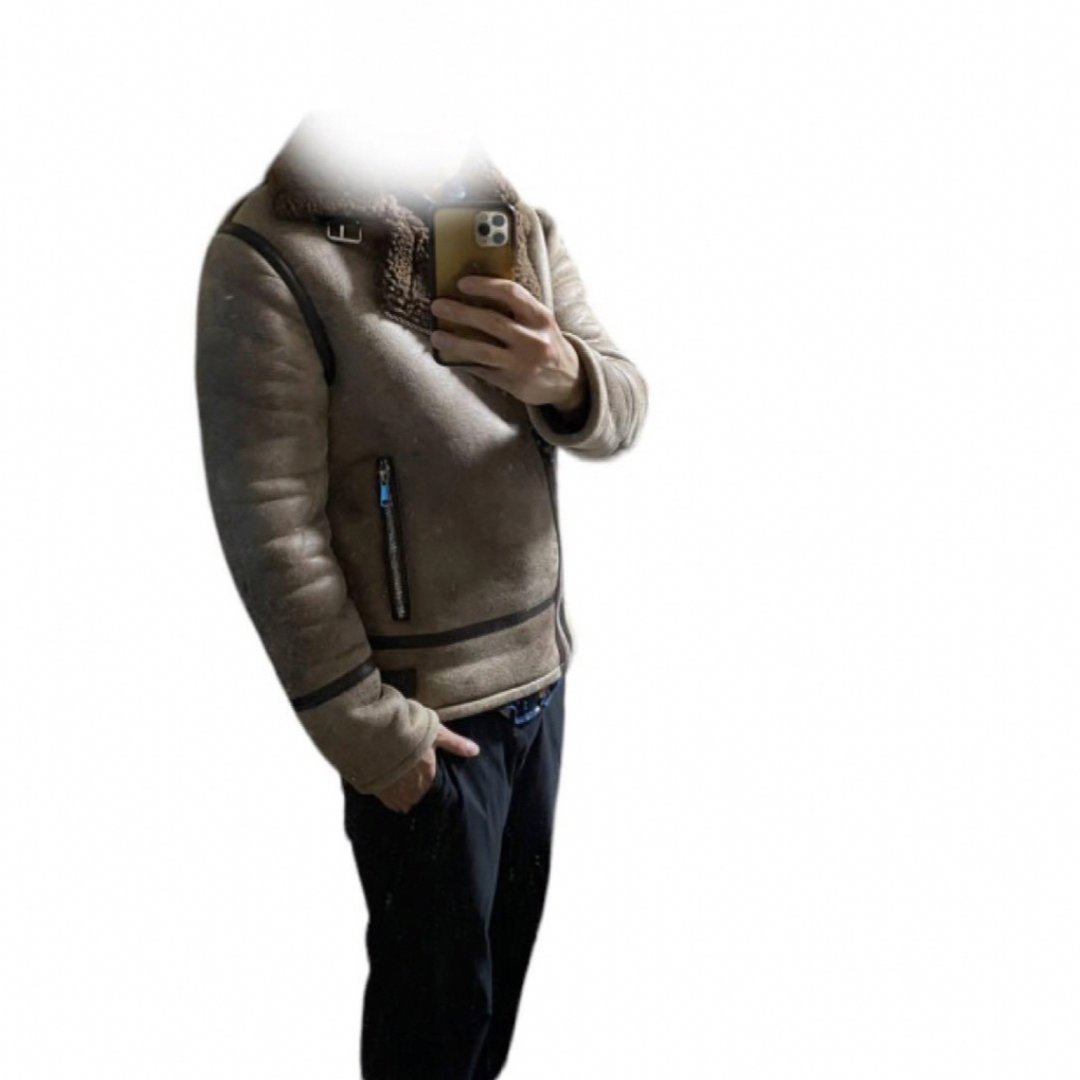 【エコムートンライダースジャケット】 メンズのジャケット/アウター(ライダースジャケット)の商品写真