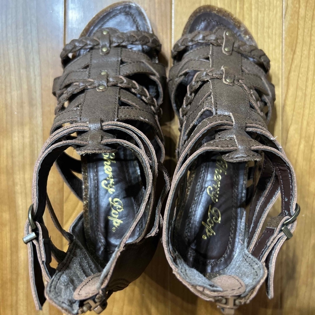 レディース　Cherry Lop ウェッジソール　サンダル　ブラウン　M  レディースの靴/シューズ(サンダル)の商品写真