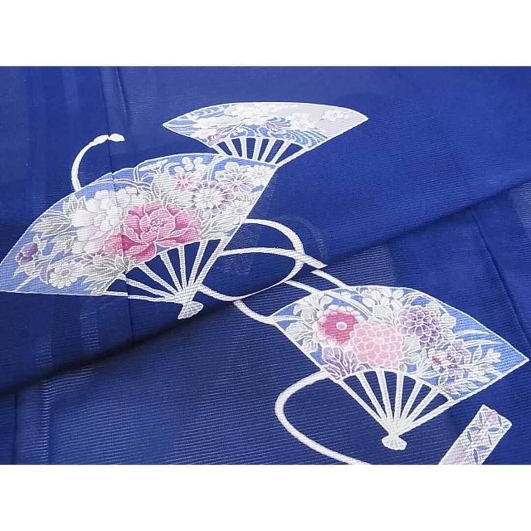 平和屋-こころ店■夏物 訪問着 絽 扇面花文 着丈150.5cm 裄丈63.5cm 正絹 逸品 A-ma6737