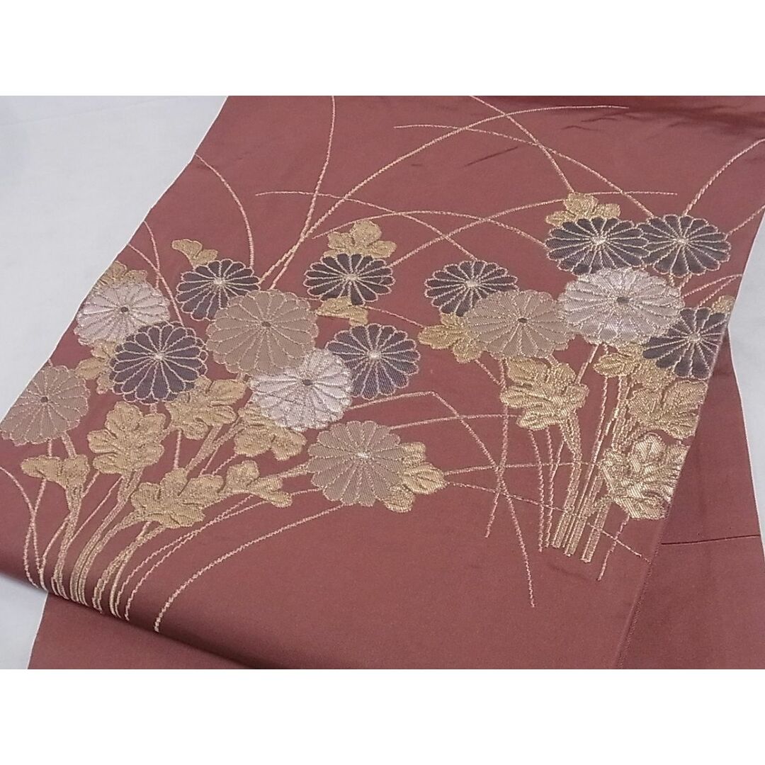 平和屋-こころ店■九寸名古屋帯 草花文 金銀糸 正絹 逸品 A-sx6877 | フリマアプリ ラクマ
