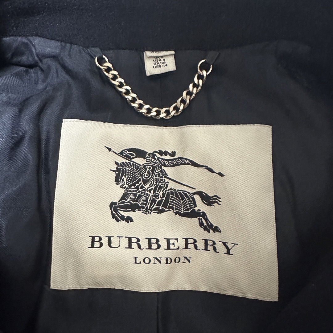 BURBERRY(バーバリー)のBURBERRY バーバリー ウール カシミヤ チェスターコート ブラック レディースのジャケット/アウター(チェスターコート)の商品写真