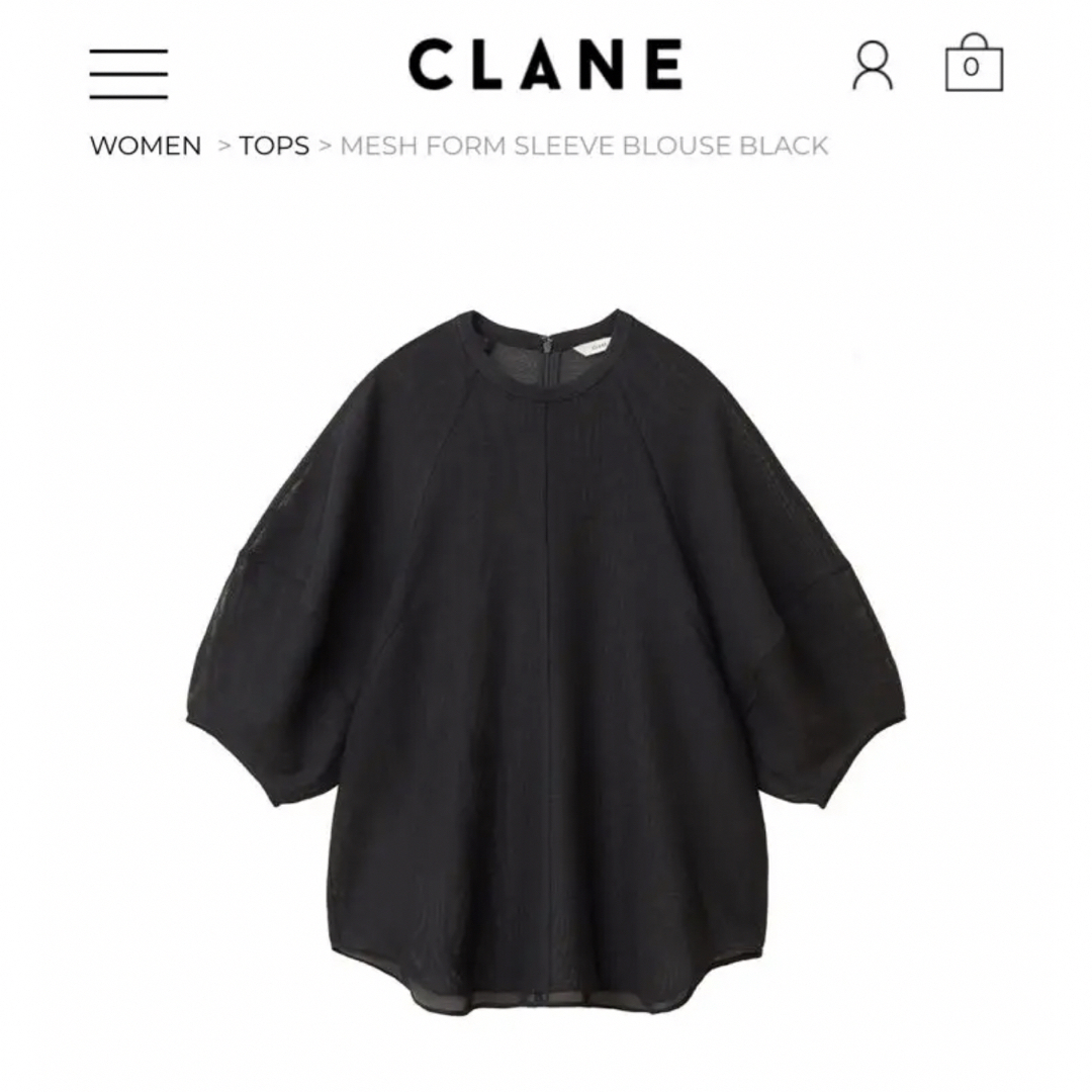 CLANE MESHFORM SLEEVE BLOUSE サイズ1 ブラックメッシュ