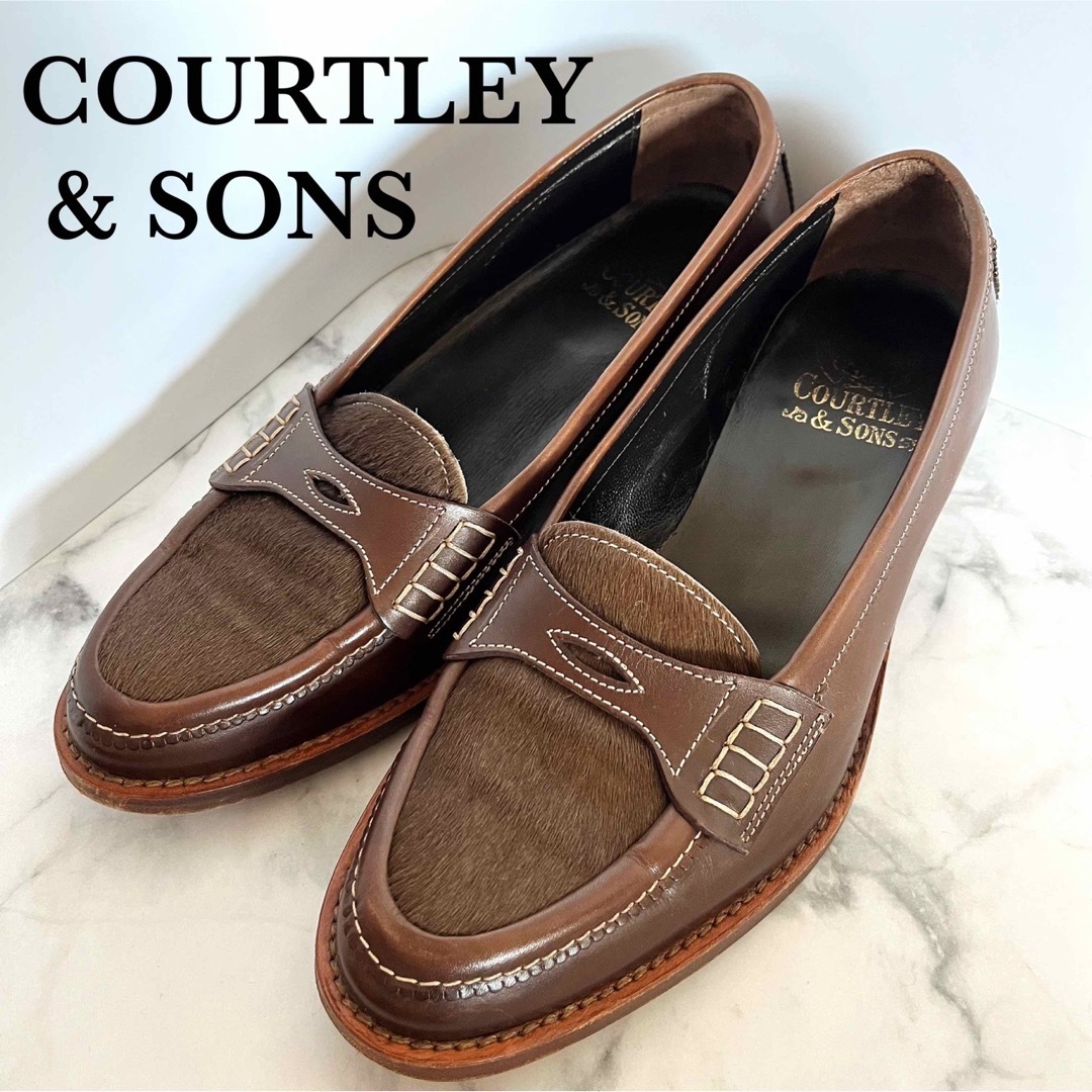 COURTLEY&SONS ローファー モカシン ブラウン 35.5 イタリア製 レディースの靴/シューズ(ローファー/革靴)の商品写真