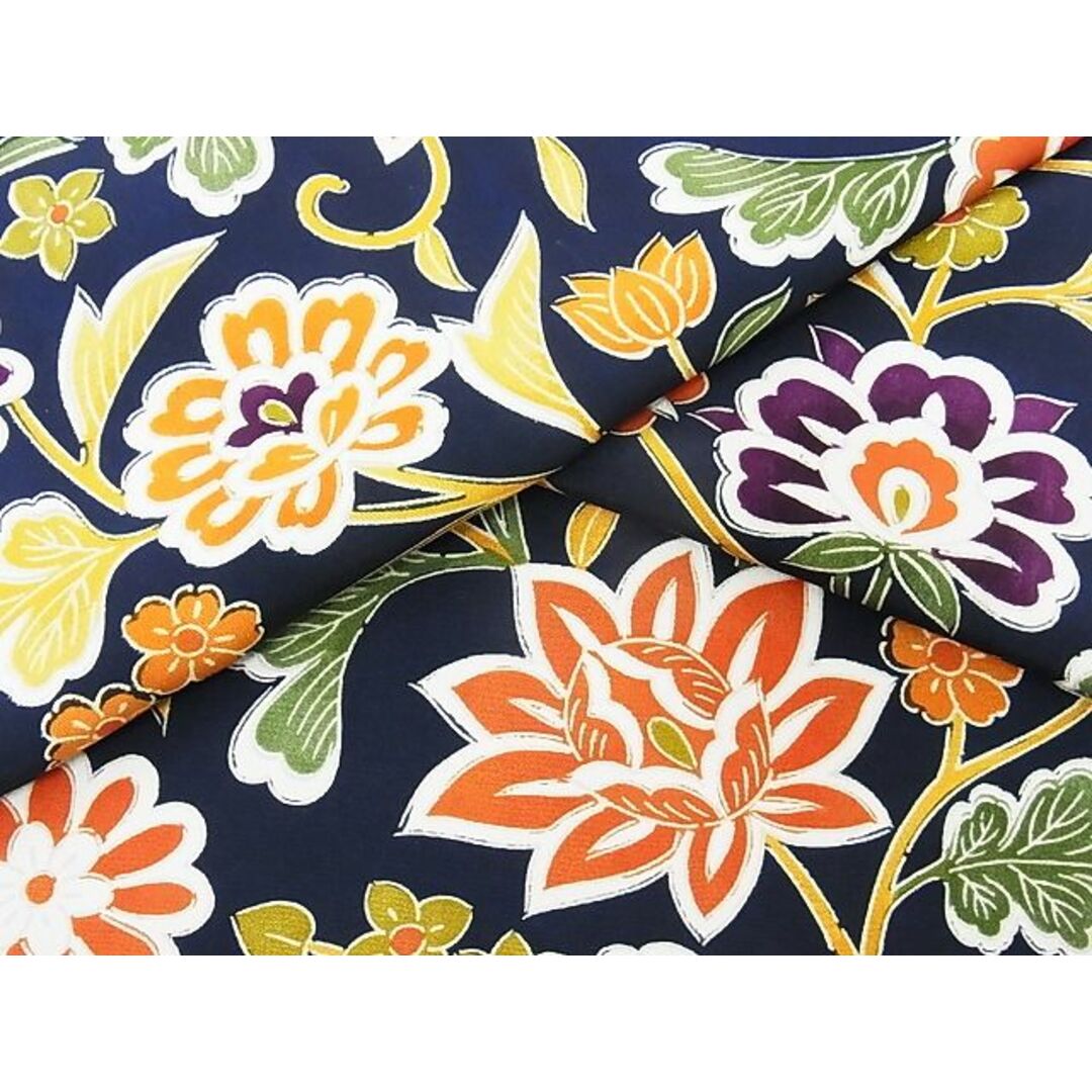 平和屋-こころ店□上質な小紋 花唐草文 着丈156cm 裄丈63.5cm 正絹 ...