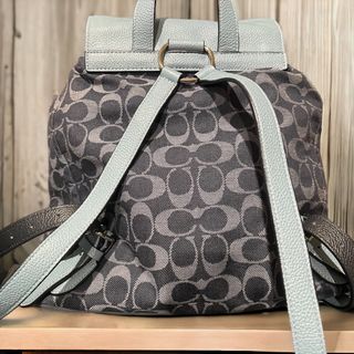 COACH コーチ F25892 シグネチャー デニム×レザー リュックサック