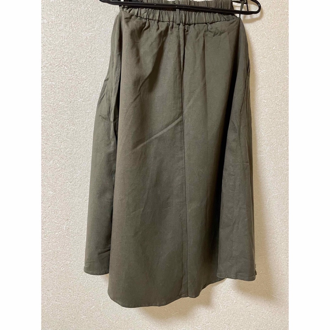 BLISS POINT(ブリスポイント)のBLISS POINT 七分丈スカート　カーキ レディースのスカート(ひざ丈スカート)の商品写真