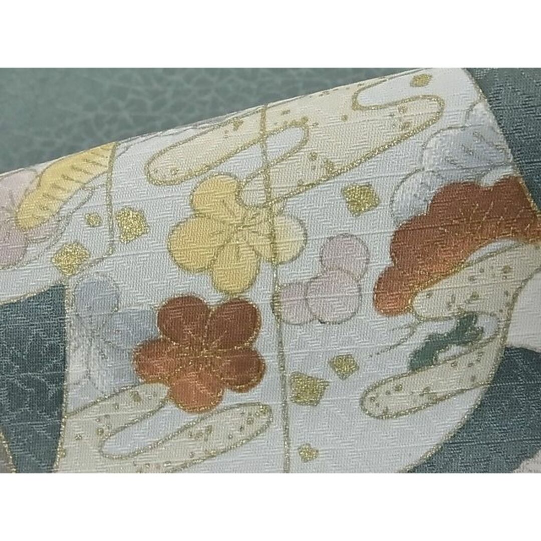 平和屋-こころ店■訪問着 流水草花文 暈し染め 金彩 着丈158cm 裄丈62cm 正絹 逸品 A-br5220