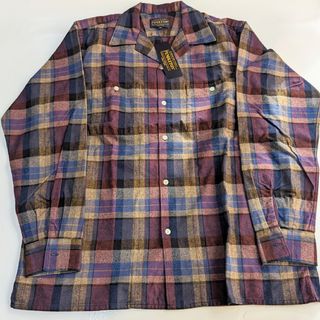 ペンドルトン(PENDLETON)のPENDLETON オープンカラー 長袖チェックシャツ 茶ブラウン メンズM(シャツ)