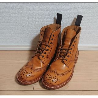 トリッカーズ(Trickers)の22.5 美品 Tricker’s カントリーブーツ ウイングチップ メダリオン(ブーツ)