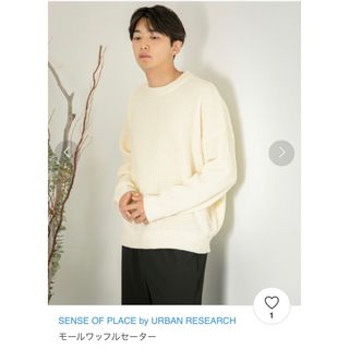 センスオブプレイスバイアーバンリサーチ(SENSE OF PLACE by URBAN RESEARCH)のSENCE OF PLACE モールワッフルセーターLサイズ(ニット/セーター)