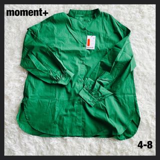 moment+ モーメントプラス　トップス　ブラウス　ライトグリーン　M(シャツ/ブラウス(長袖/七分))