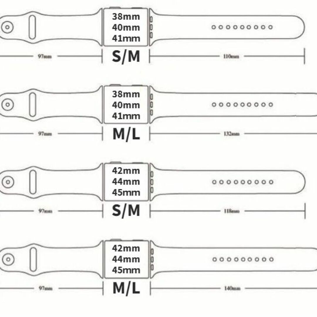 Apple watch シリコンバンド 42/44/45mm ベルト m2p メンズの時計(その他)の商品写真