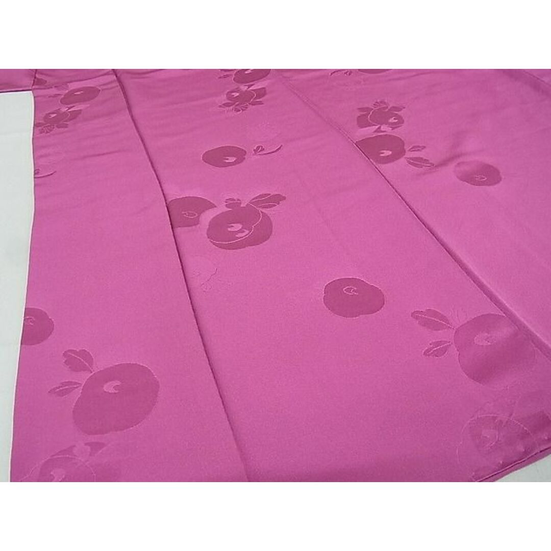 平和屋-こころ店■上質な色無地 光琳菊地紋 牡丹色 着丈156cm 裄丈61.5cm 正絹 逸品 A-ja4286