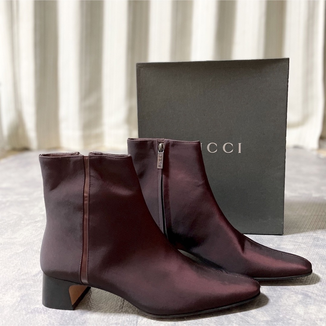 Gucci - GUCCI ヴィンテージ サテン ブーツ ハイブランドの通販 by xxx