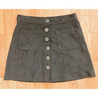 ザラ(ZARA)のZara trfスエード調ミニスカート　s 黒　ブラック(ミニスカート)