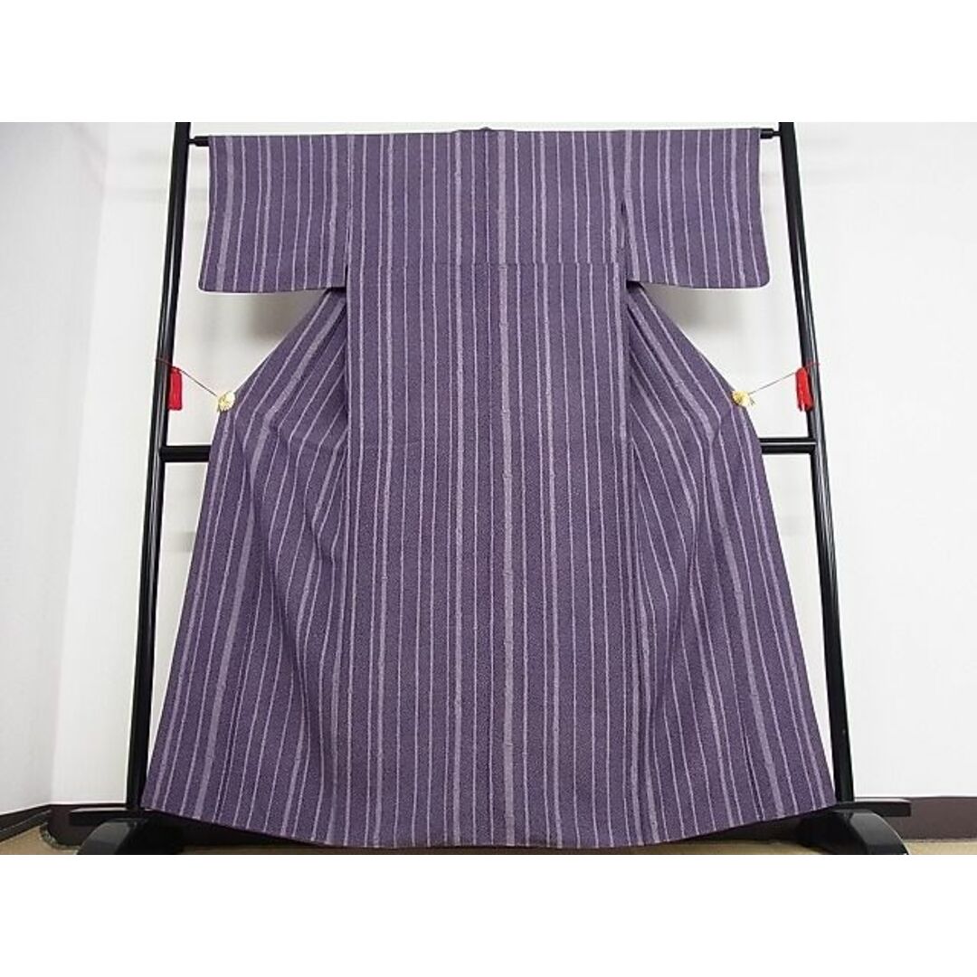 平和屋-こころ店■江戸小紋 鮫小紋柄 大小霰 竹 着丈160cm 裄丈63cm 正絹 逸品 B-oa5731