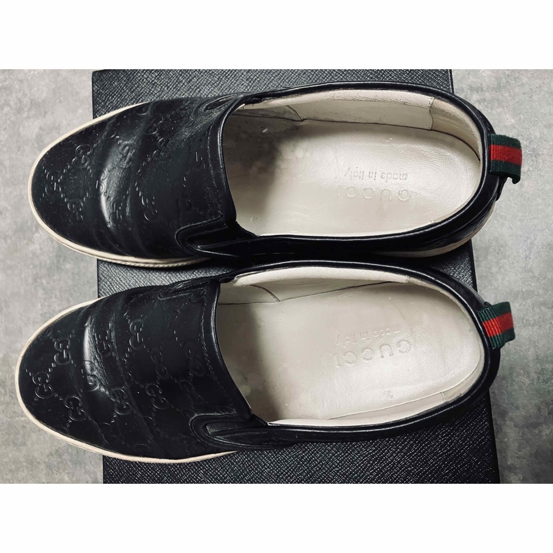 Gucci - グッチ GUCCI スニーカー 靴 レザースリッポン シマシェリー