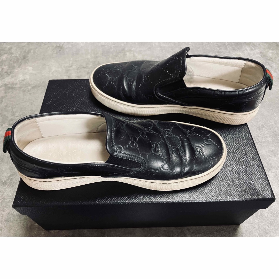 Gucci - グッチ GUCCI スニーカー 靴 レザースリッポン シマシェリー