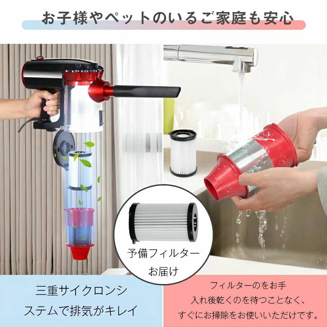 吸引力抜群❣️掃除機 コード式 新品 サイクロン 17000pa 排気キレイ