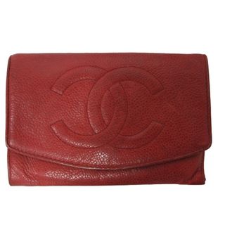 シャネル(CHANEL)のシャネル 二つ折り財布 コインケース レザー キャビアスキン ココマーク ■WY(財布)