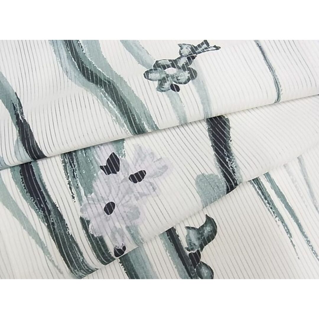 平和屋-こころ店■夏物 小紋 絽 花格子 着丈155cm 裄丈62.5cm 洗える着物 A-ma6879