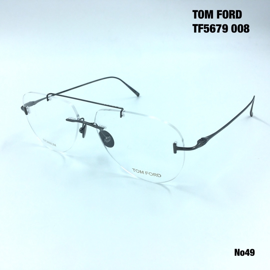 メンズトムフォード　TOM FORD TF5679 008 縁なしメガネフレーム