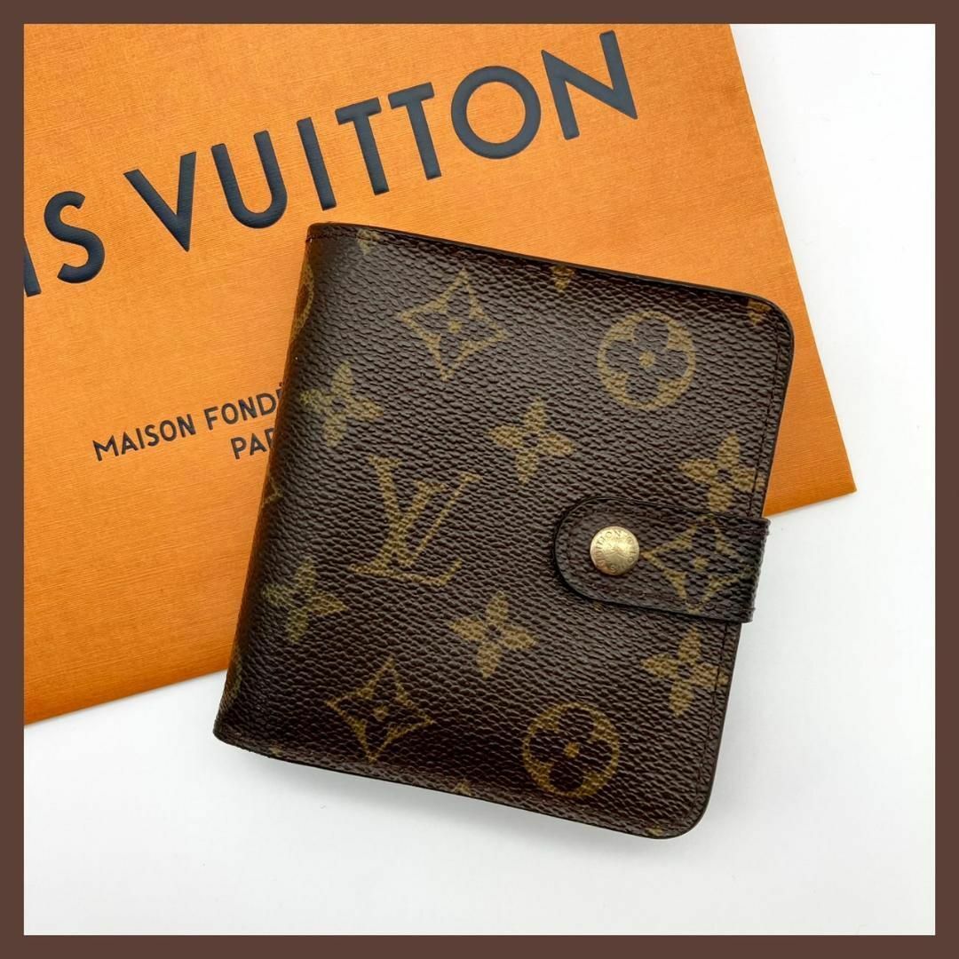 LOUIS VUITTON - 極美品 ルイヴィトン モノグラム コンパクトジップ 折