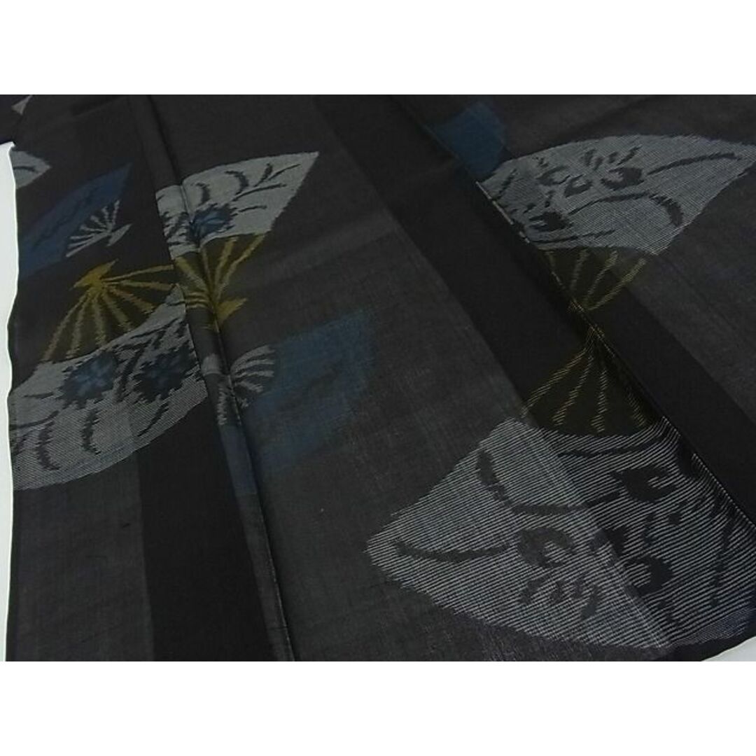 平和屋-こころ店■夏物 紗紬 舞扇 着丈147cm 裄丈62.5cm 正絹 逸品 B-wt7692