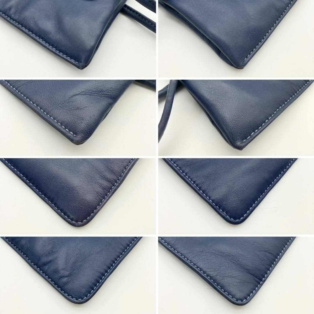 ♥美品♥ロエベ ミニバッグ 本革 ブルー - ハンドバッグ