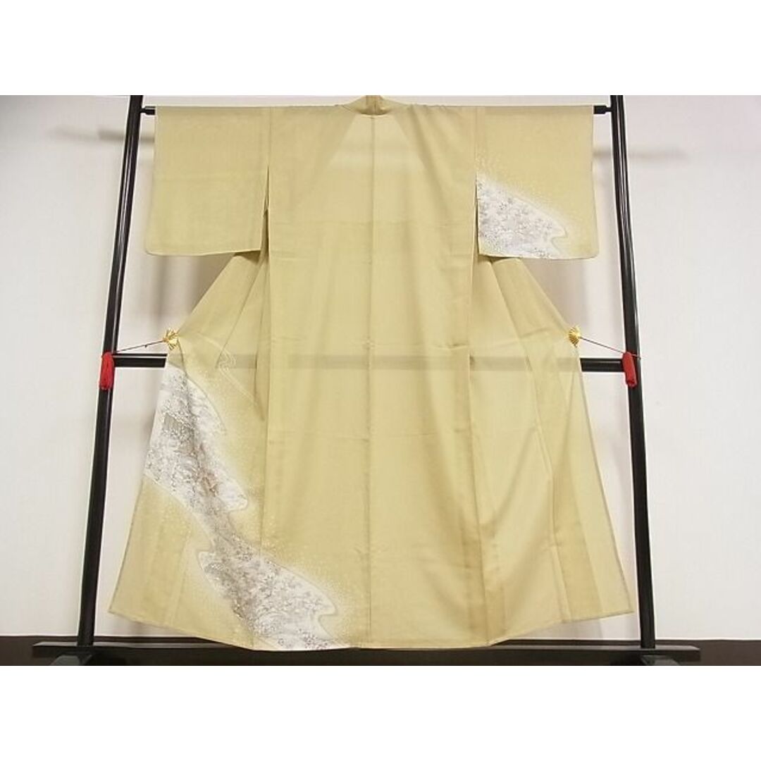 平和屋-こころ店■夏物 訪問着 絽 流水文 着丈156cm 裄丈64cm 正絹 逸品 A-ck4104