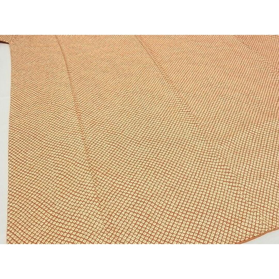 平和屋-こころ店■上質な小紋 紬地 切嵌鹿の子文 着丈164.5cm 裄丈63cm 正絹 逸品 未使用 A-ja4387