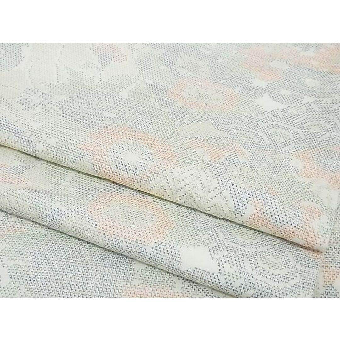 平和屋-こころ店■上質な紬 風景草花文 着丈162.5cm 裄丈64cm 正絹 逸品 未使用 A-ta5923