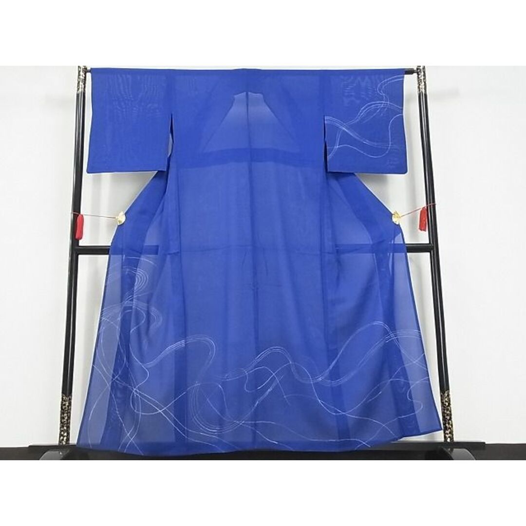 平和屋-こころ店■夏物 訪問着 絽 流水文 着丈156cm 裄丈64cm 正絹 逸品 A-ck4104