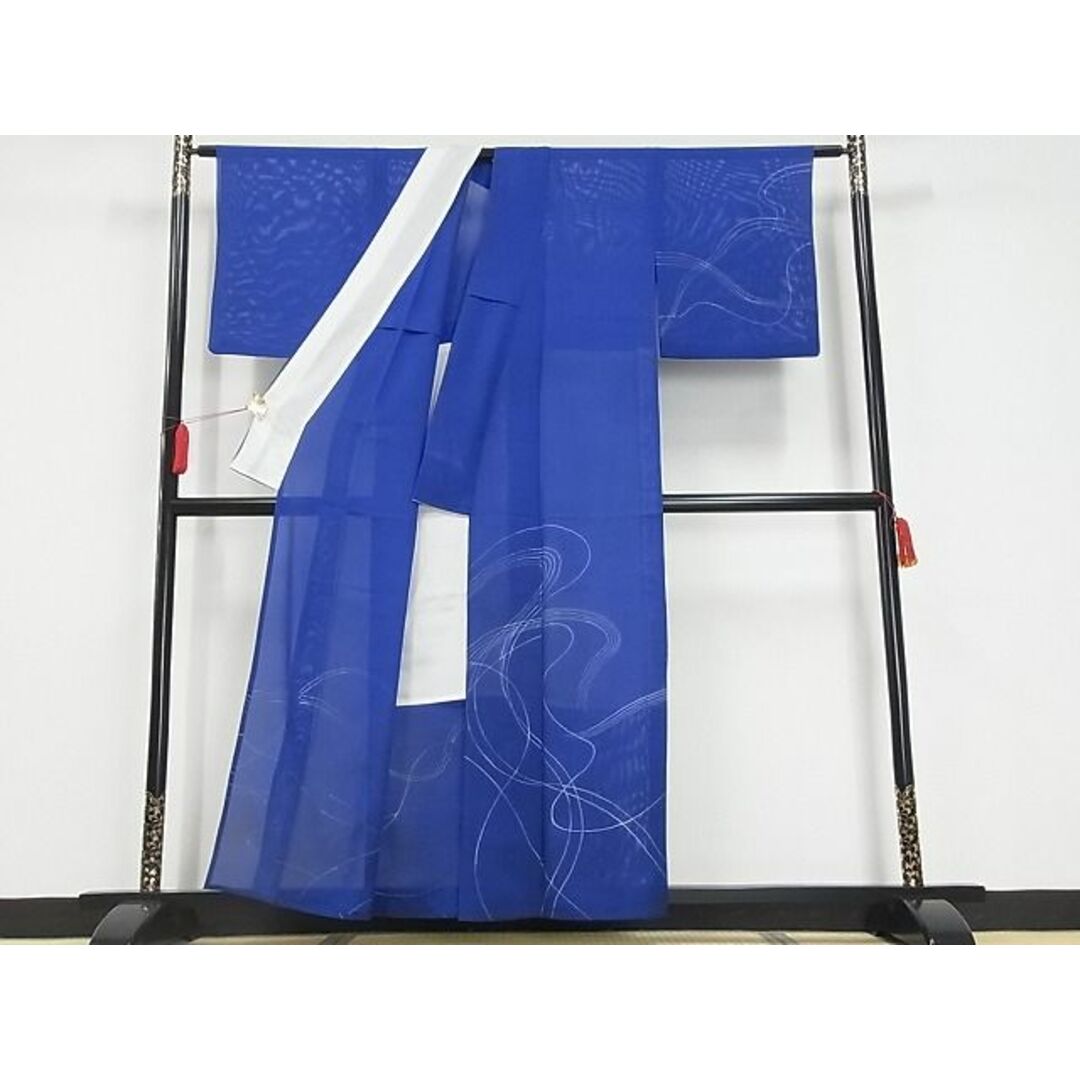 平和屋-こころ店■夏物 訪問着 絽 流水文 着丈156cm 裄丈64cm 正絹 逸品 A-ck4104
