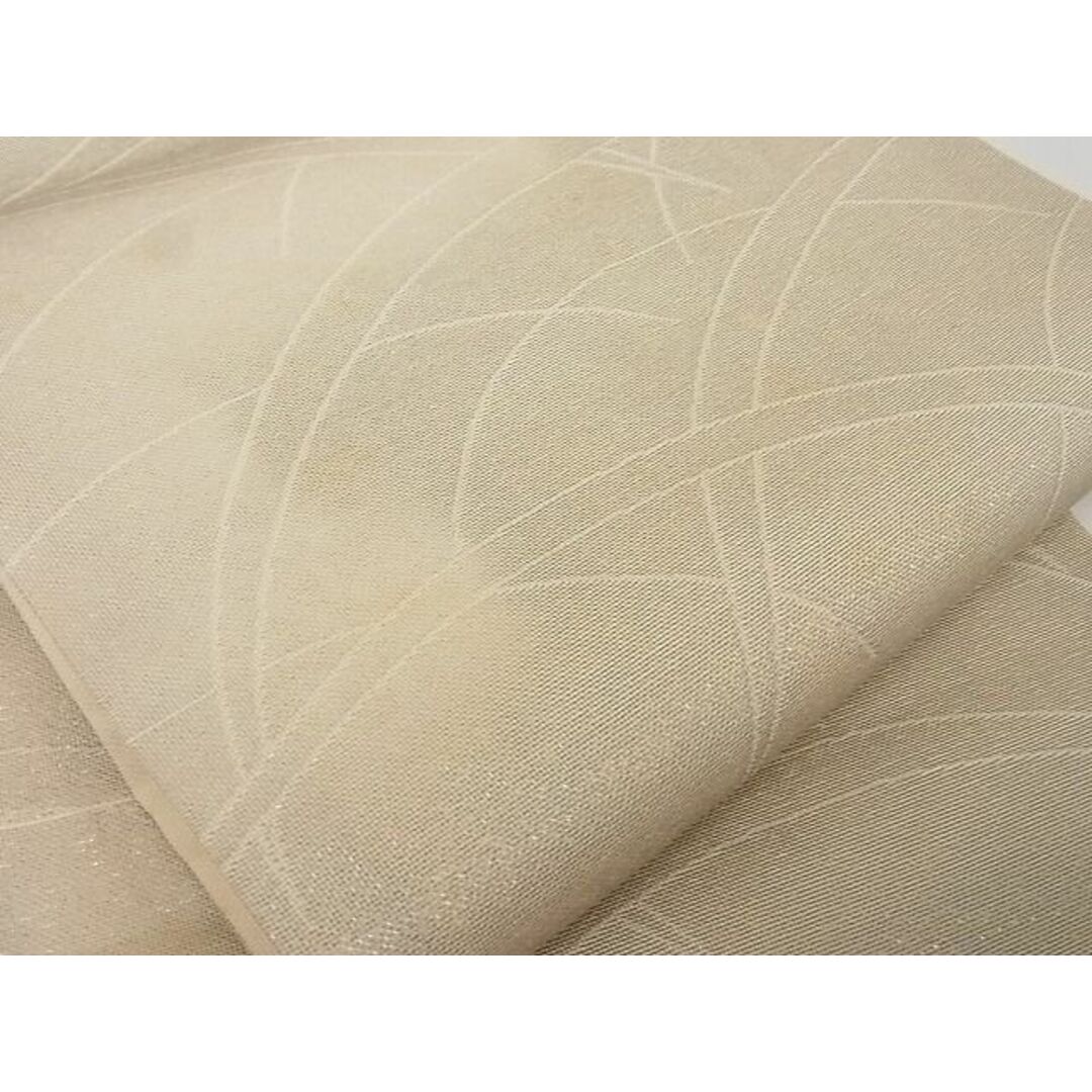 平和屋-こころ店■夏物 九寸名古屋帯 芝文 銀糸 正絹 逸品 A-ms1267