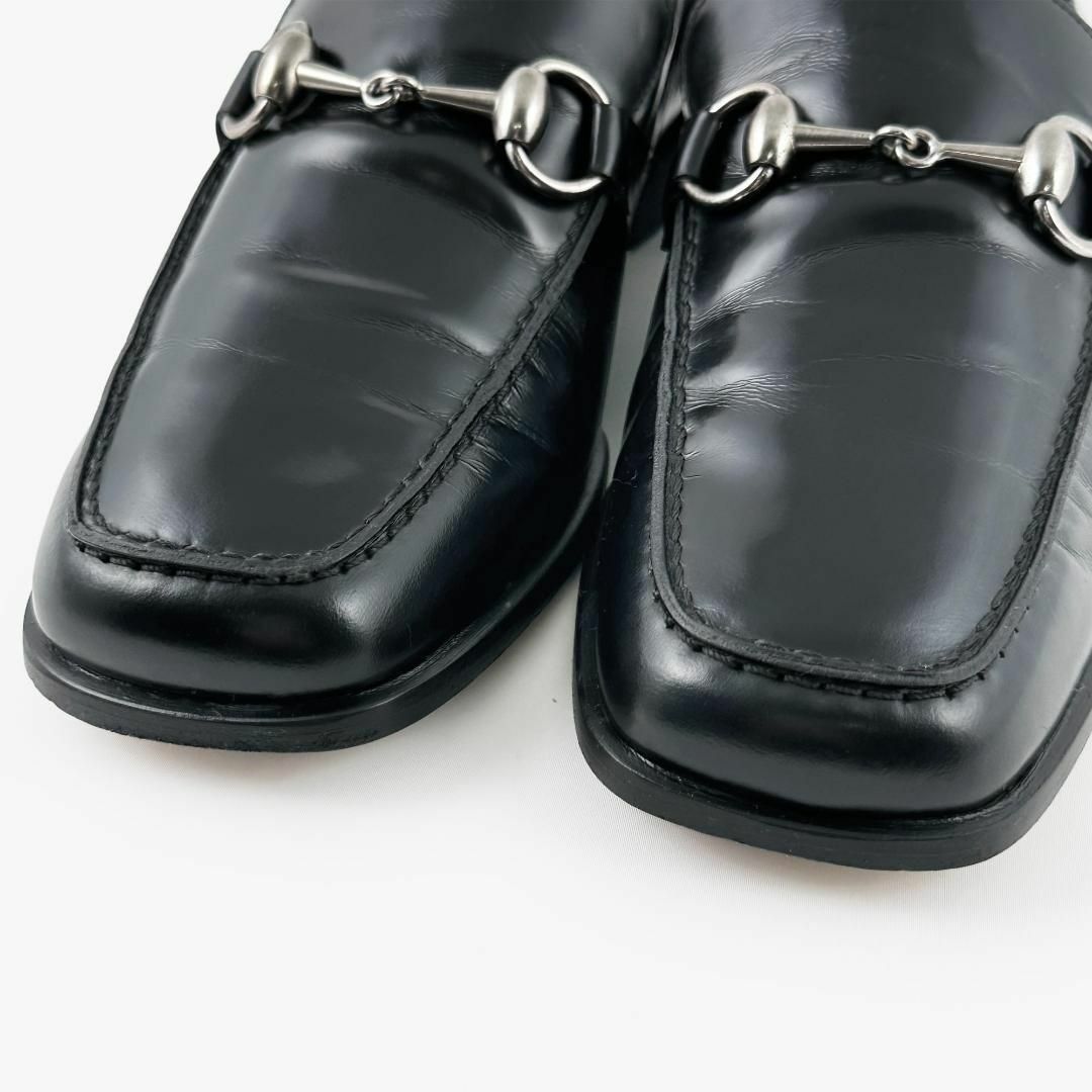 希少✨ GUCCI ホースビット 金具 スクエアトゥ ローファー ブラック 本革-
