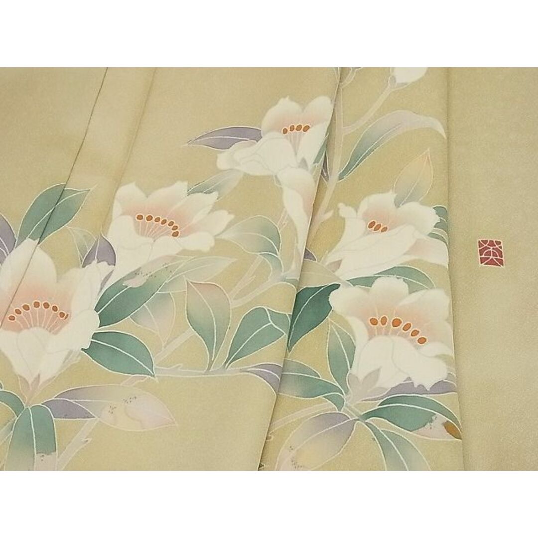 平和屋-こころ店■訪問着 友禅 作家物 枝花文 着丈161cm 裄丈65cm 正絹 逸品 B-oa5753