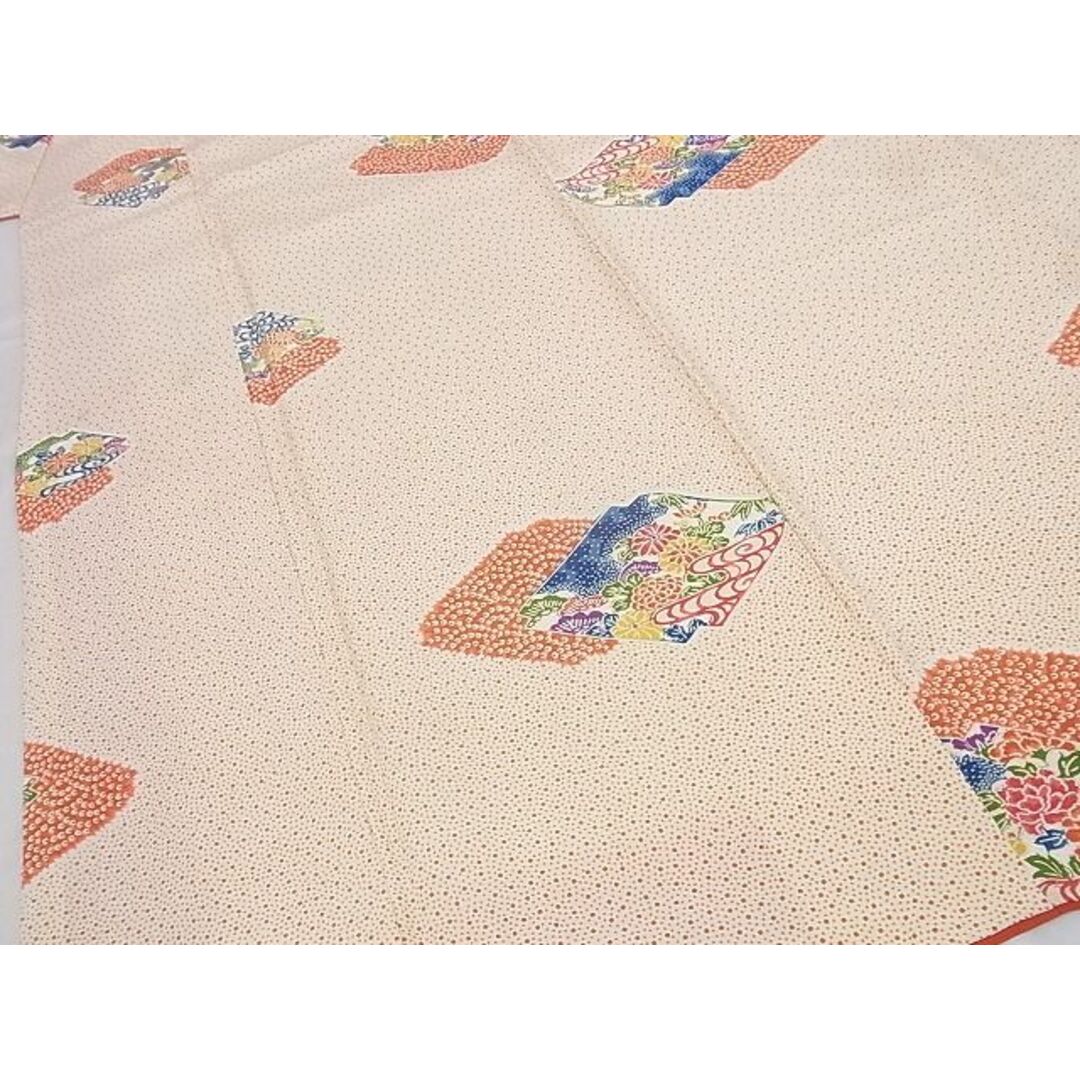 平和屋-こころ店■上質な小紋 草花文 着丈158cm 裄丈62cm 正絹 逸品 B-ag4058