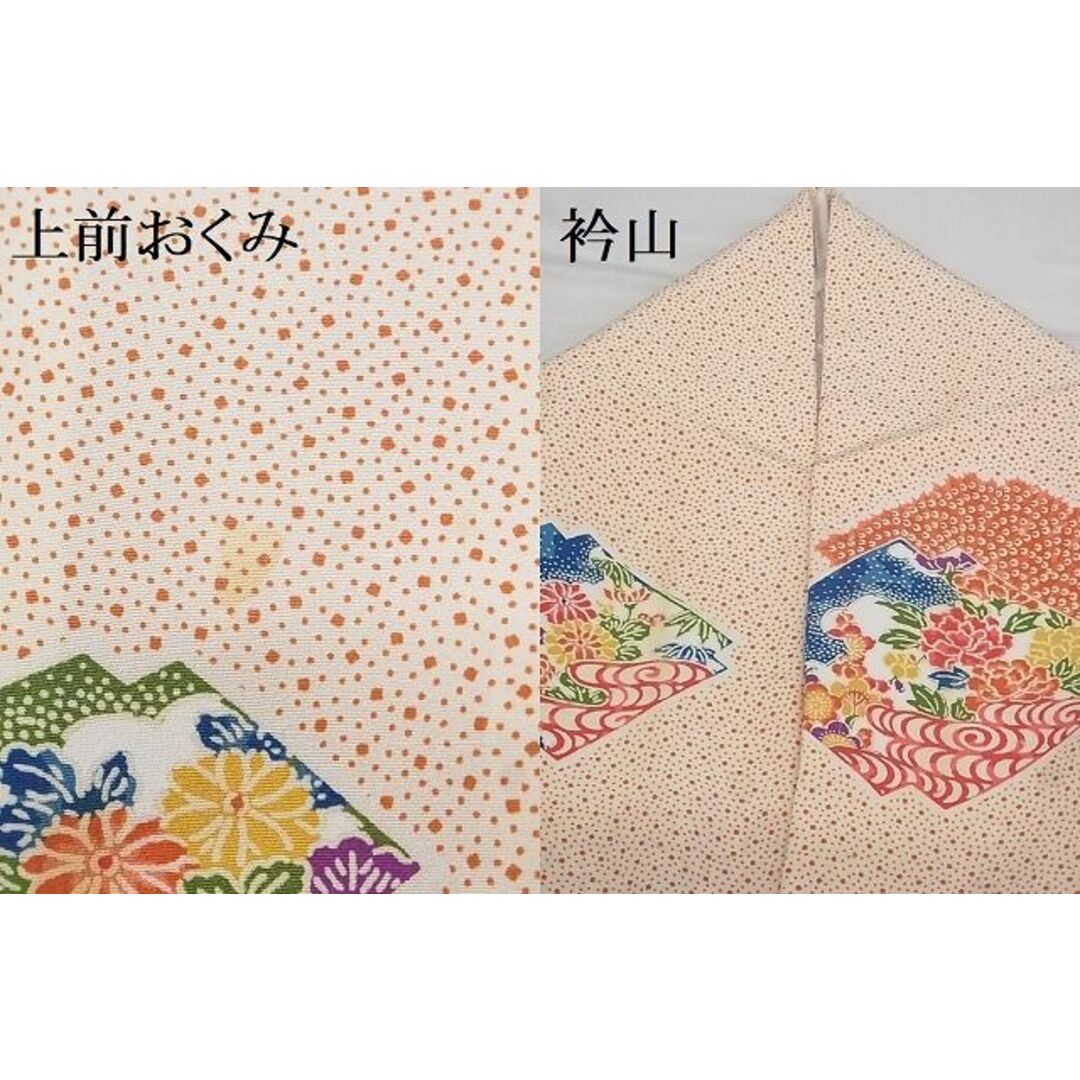 平和屋-こころ店■上質な小紋 草花文 着丈158cm 裄丈62cm 正絹 逸品 B-ag4058