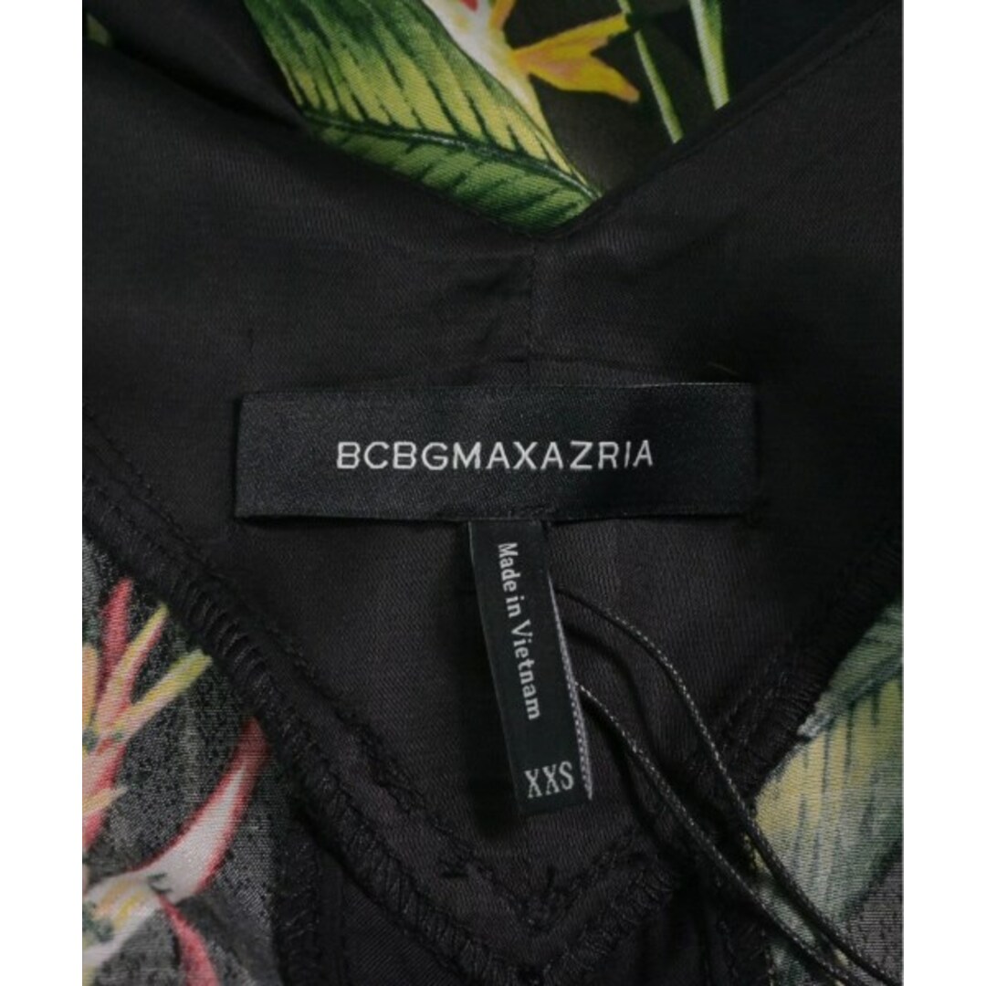 BCBGMAXAZRIA(ビーシービージーマックスアズリア)のBCBG MAXAZRIA ワンピース XXS 黒x緑x黄等(ボタニカル) 【古着】【中古】 レディースのワンピース(ひざ丈ワンピース)の商品写真