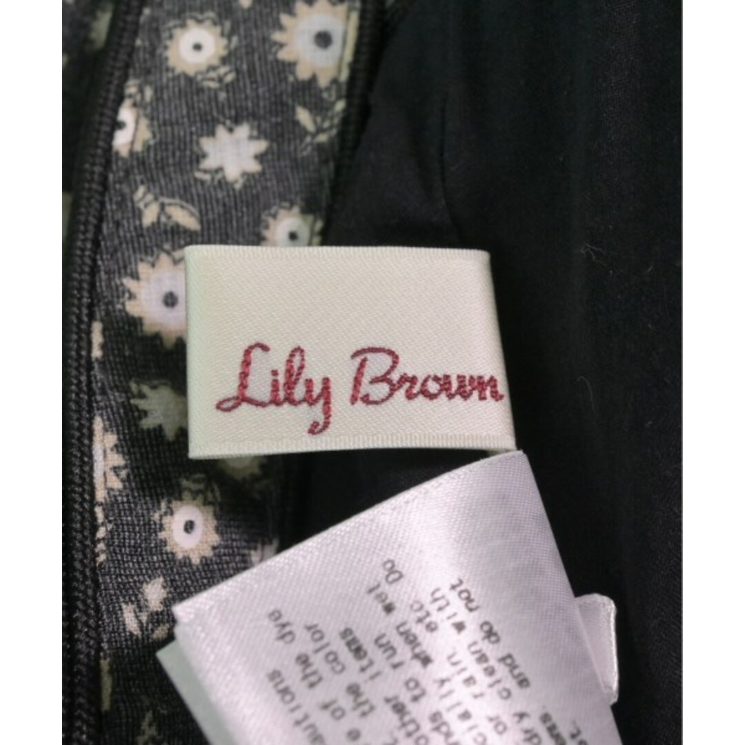 Lily Brown(リリーブラウン)のLILY BROWN リリーブラウン ワンピース F 黒x白xベージュ(総柄) 【古着】【中古】 レディースのワンピース(ひざ丈ワンピース)の商品写真