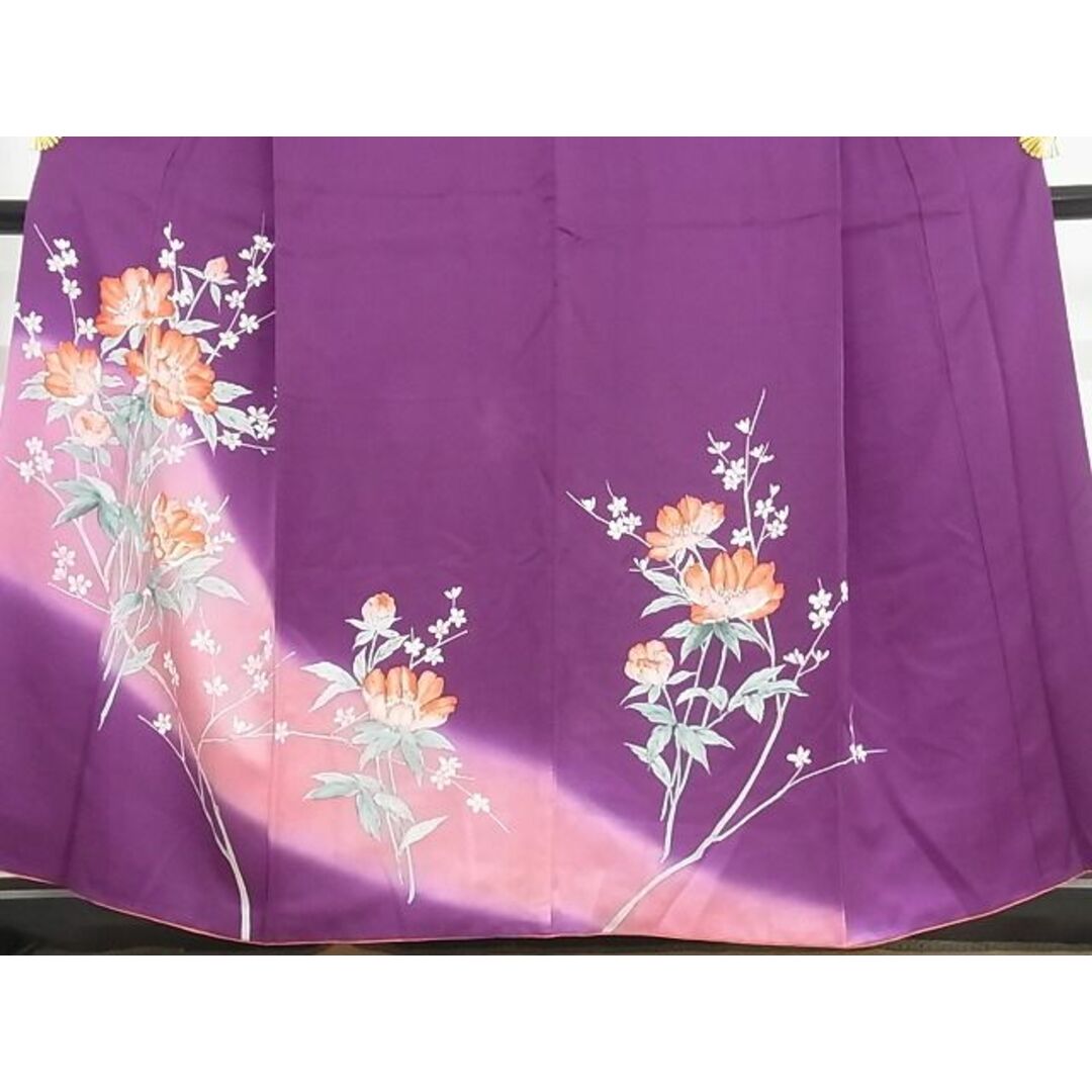 平和屋-こころ店■訪問着 枝花文 暈し染 金彩 着丈157cm 裄丈63.5cm 正絹 逸品 B-wt9340