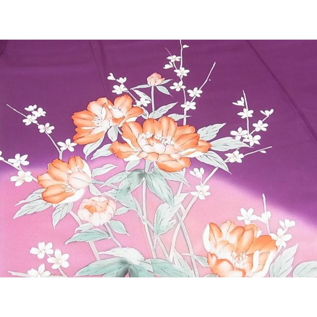 平和屋-こころ店■訪問着 枝花文 暈し染 金彩 着丈157cm 裄丈63.5cm 正絹 逸品 B-wt9340