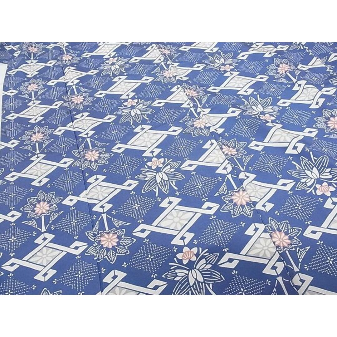 平和屋-こころ店■上質な小紋 花菱文 着丈162cm 裄丈64cm 正絹 逸品 B-ey5364