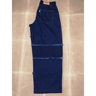 新品 BAD WAY Lサイズ ワイドアシンメトリーフリンジジーンズの通販 by