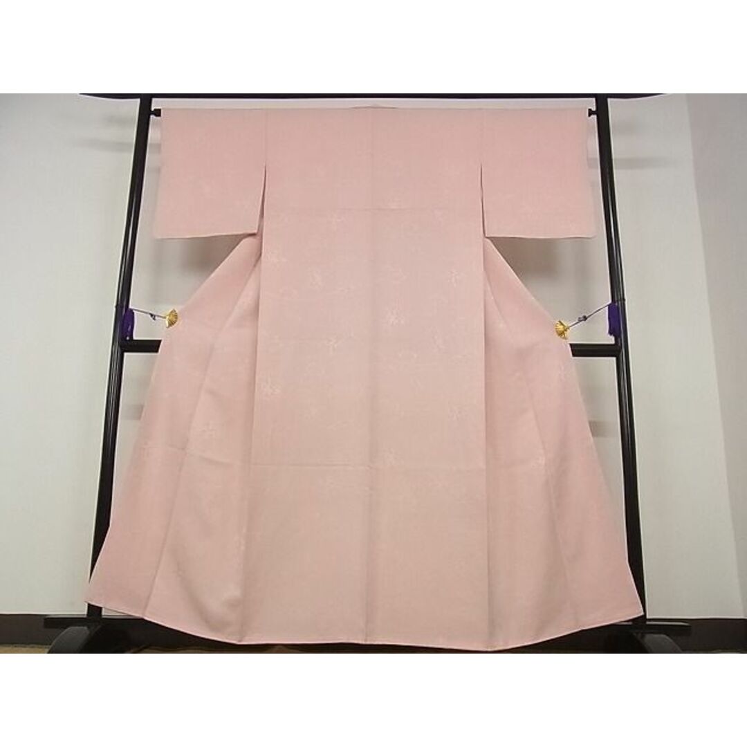 平和屋-こころ店■上質な色無地 舞花地紋 虹色 着丈158.5cm 裄丈64cm 正絹 逸品 B-ey4453