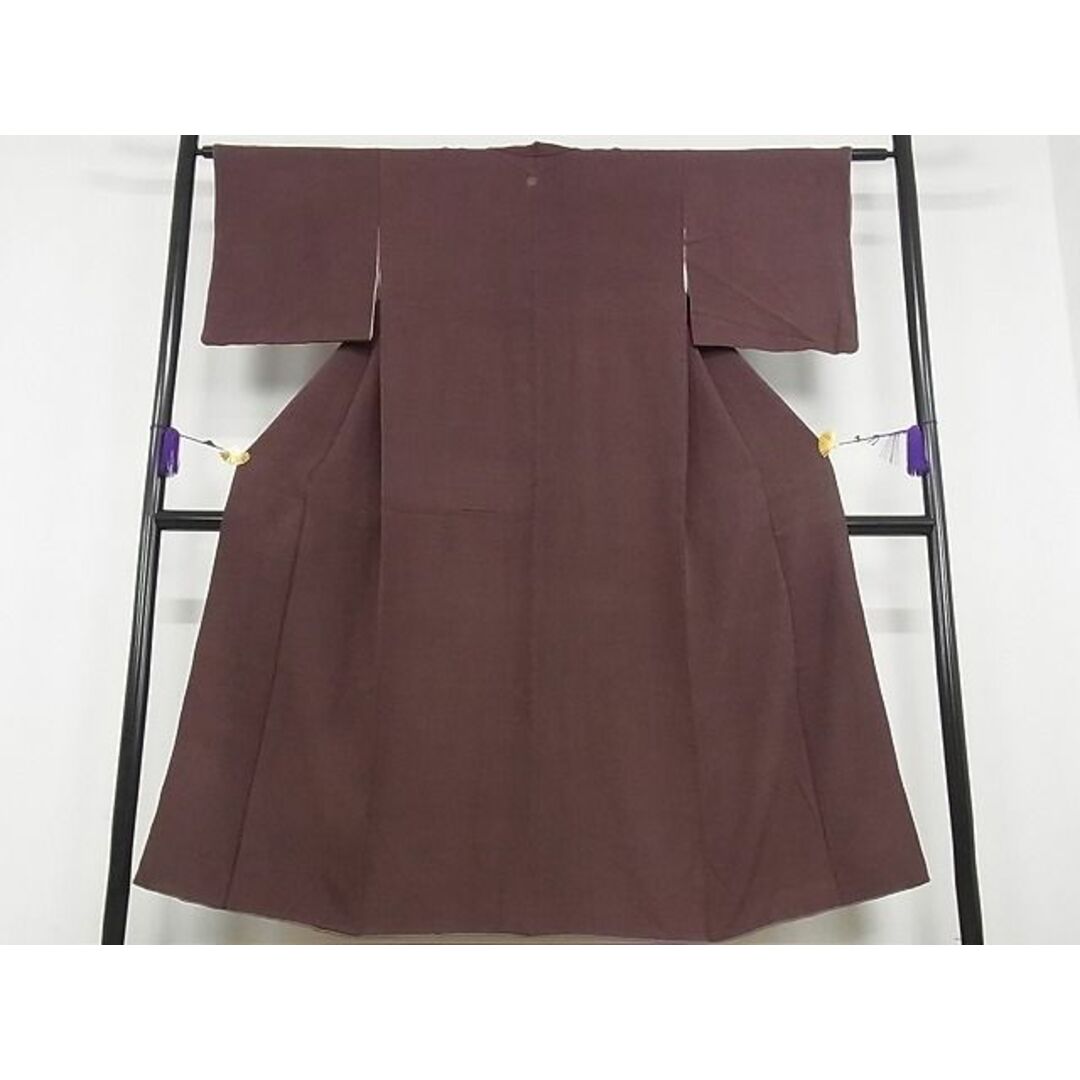 平和屋-こころ店■上質な小紋 紬地 切嵌鹿の子文 着丈164.5cm 裄丈63cm 正絹 逸品 未使用 A-ja4387