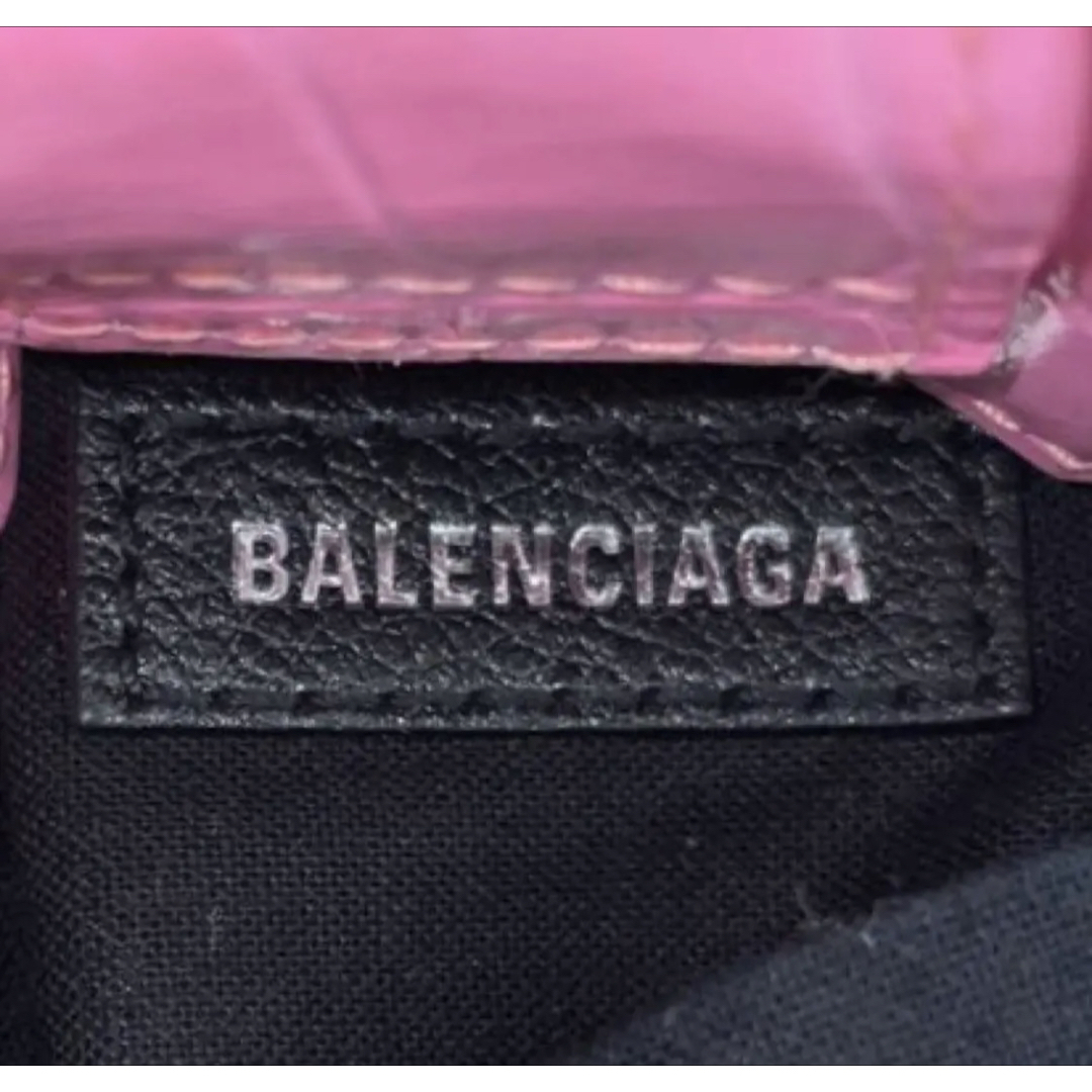 BALENCIAGA ショッピング フォンホルダー クロコ型押しレザーバッグ